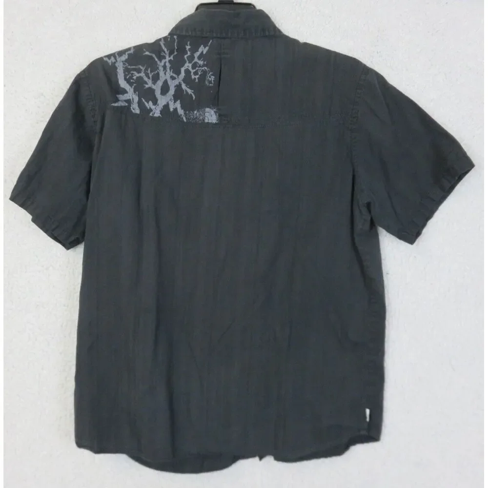 2 Mens The North‎ Face Short Sleeve Button Front Shirts Size L Cotton Black